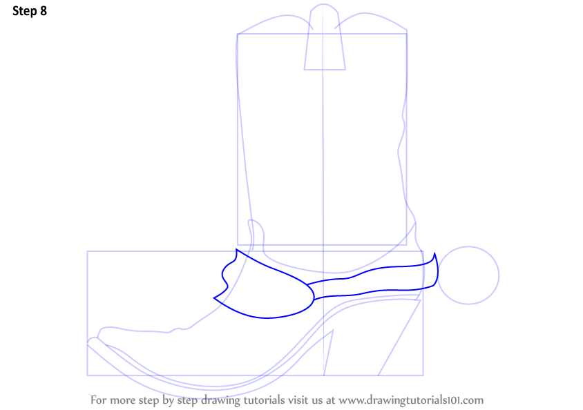 844x594 Learn How To Draw Cowboy Boots - Cowboy Boot Line Drawing