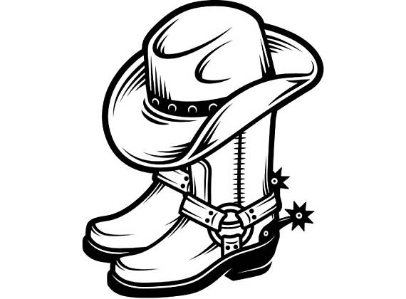 570x420 huge collection of 'cowboy boots and hat drawing' download more - Cowboy Boots And Hat Drawing