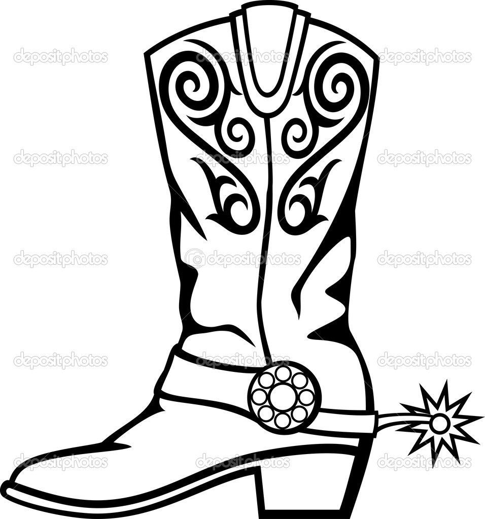 956x1023 cowboy boot line drawing - Cowboy Boots Drawing