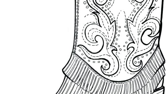 585x329 cowboy boots color pages coloring sheets boot book amazing project - Cowboy Boots Drawing