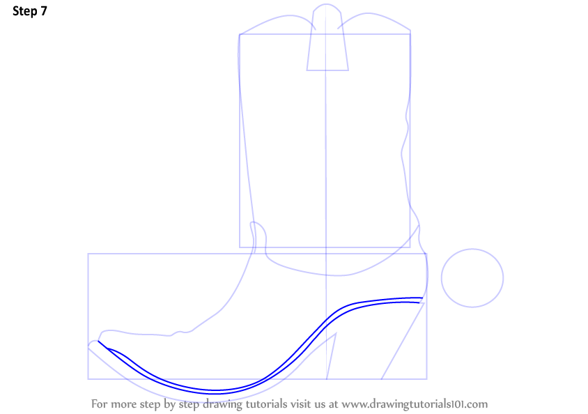 844x594 Learn How To Draw Cowboy Boots - Cowboy Boots Drawing