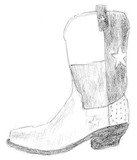 452x529 sketches for number cowboy boot art fn - Cowboy Boots Drawing