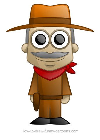 344x481 Cowboy Drawings - Cowboy Cartoon Drawing