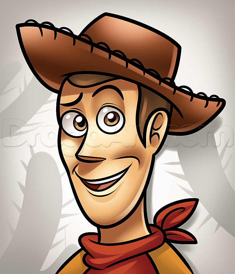 822x958 Drawing Woody Easy, Step - Cowboy Cartoon Drawing