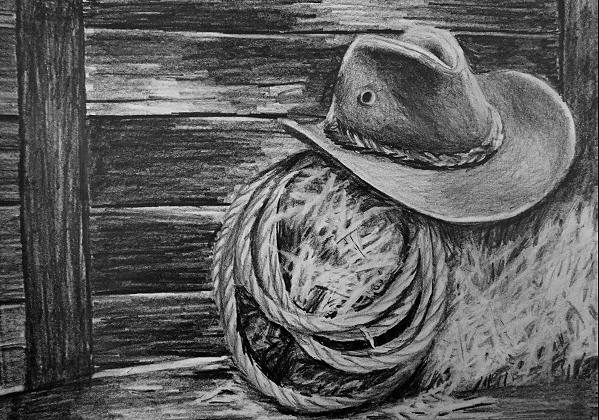 599x420 How To Draw A Cowboy Hat Online Art Lessons - Cowboy Drawing