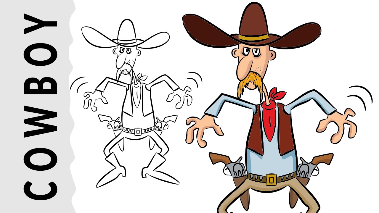 1280x720 How To Draw A Cowboy - Cowboy Drawing Easy