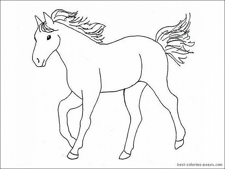 760x570 Horse And Cowboy Coloring Pages Printable Simple Horse Drawings - Cowboy Drawing For Kids
