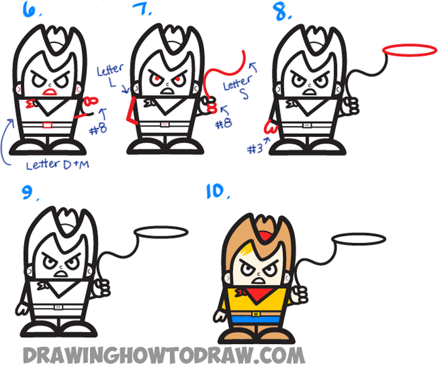 900x741 How To Draw Cartoon Cowboy From Letters And Numbers - Cowboy Drawing For Kids