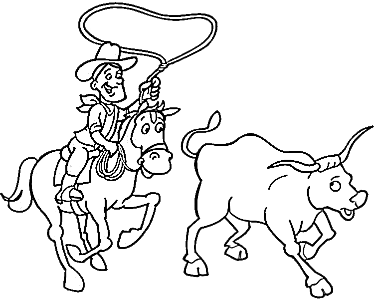 750x599 Cowboy Coloring Pages - Cowboy Drawing For Kids
