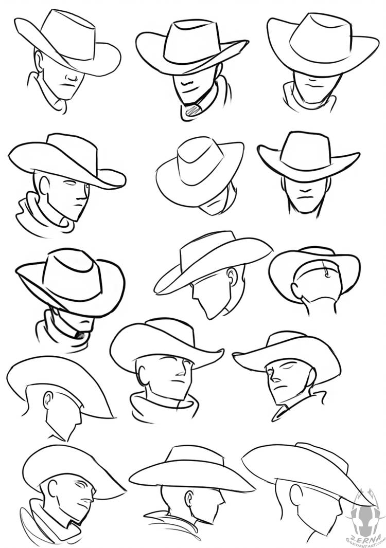 Cowboy Hat Drawing at PaintingValley.com | Explore collection of Cowboy