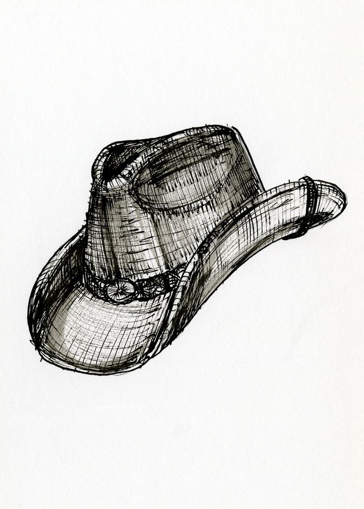 734x1026 Filecowboy Hat - Cowboy Hat Drawing