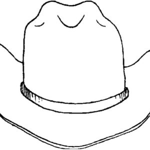 300x300 Free Online Coloring - Cowboy Hat Drawing