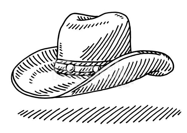 616x440 Cowboy Hat Drawing Stock Vector - Cowboy Hat Drawing