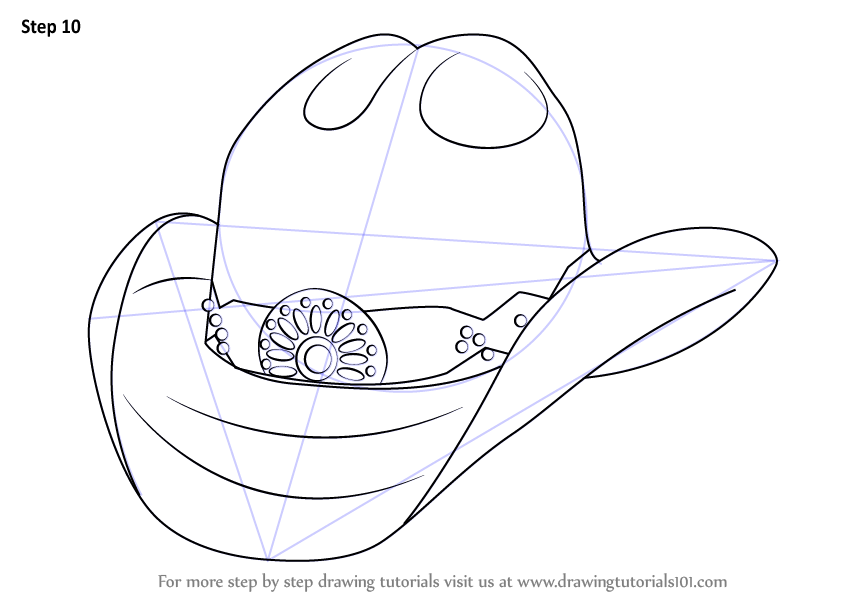 845x597 Learn How To Draw Cowgirl Hat - Cowboy Hat Drawing Tutorial