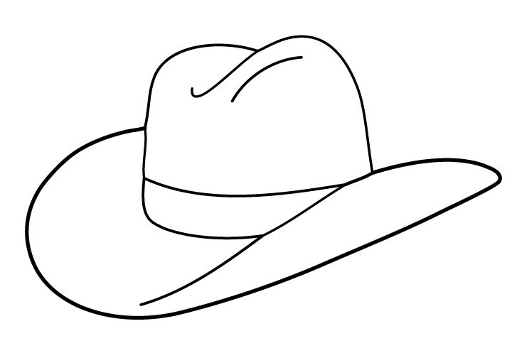 720x504 cowboy hat stencil printable cowboy hat drawings and clip art - Cowboy Hat Line Drawing
