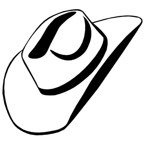 300x300 manly cowboy hat sticker - Cowboy Hat Line Drawing