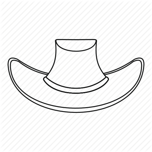 512x512 Accessory, Boy, Clothes, Cowboy Hat, Line, Outline, Thn - Cowboy Hat Line Drawing