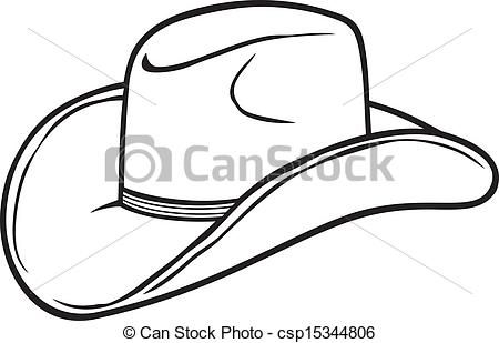450x309 Vector - Cowboy Hat Line Drawing
