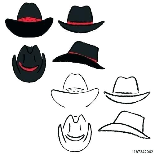 500x500 Cowboy Hat Template Free - Cowboy Hat Line Drawing