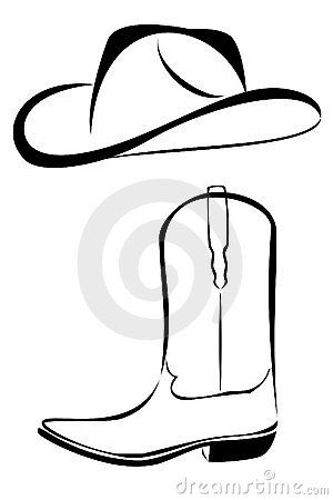 300x450 western black and white clip art tribal cowboy hat and boot - Cowboy Hat Line Drawing