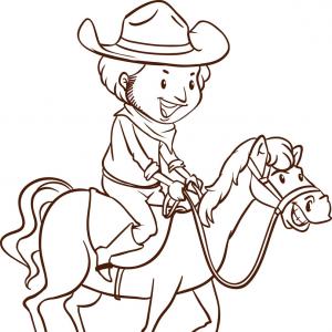 Cowboy Line Drawing at PaintingValley.com | Explore collection of ...