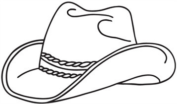 358x210 Drawing Cowboy Hat Png - Cowboy Line Drawing