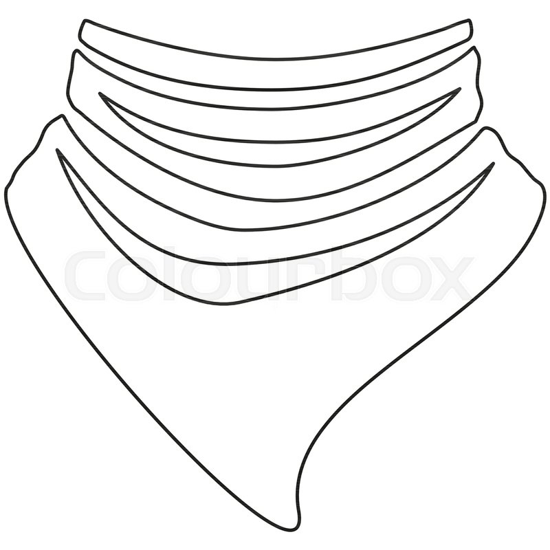 800x800 Line Art Black And White Cowboy Scarf Stock Vector Colourbox - Cowboy Line Drawing