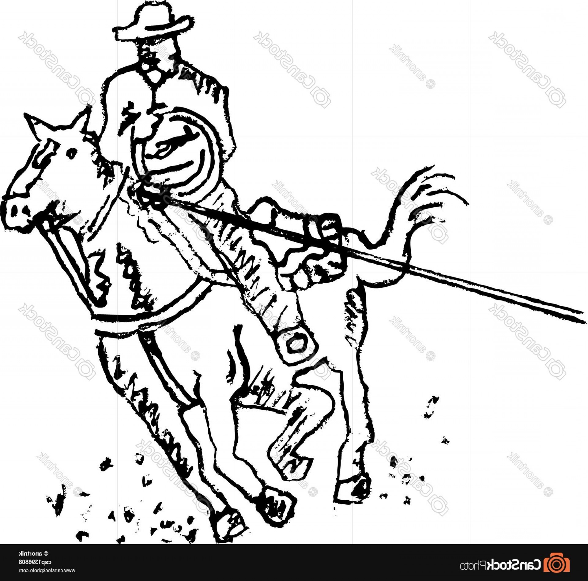 1920x1897 Rodeo Rider Western Cowboy Line Art Soidergi - Cowboy Line Drawing