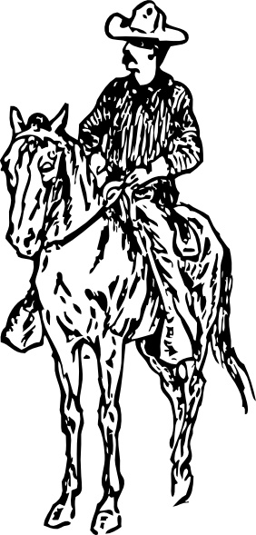 282x589 Cowboy On Horse Clip Art Free Vector In Open Office Drawing - Cowboy On Horse Drawing