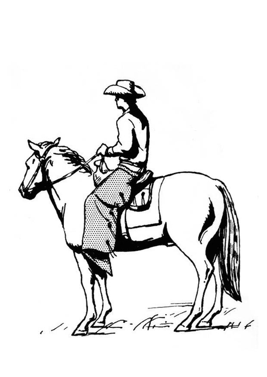 531x750 Coloring - Cowboy On Horse Drawing