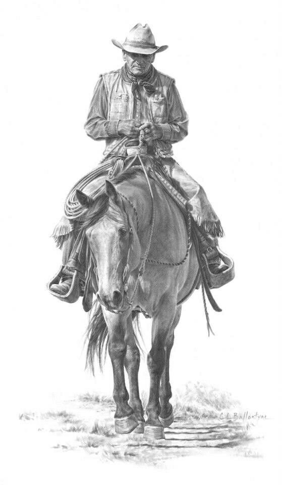 Cowboy On Horse Drawing at Explore collection of