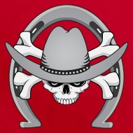 190x190 Cowboy Skull Horseshoe Bandana Spreadshirt - Cowboy Skull Drawing
