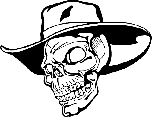 504x386 Cowboy Skull Tattoo Drawing - Cowboy Skull Drawing