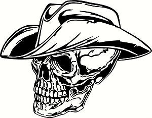 300x234 cowboy skull tattoos cowboy skull car tattoo vinyl sticker blk - Cowboy Skull Drawing
