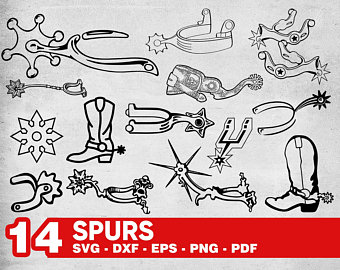 340x270 cowboy spurs etsy - Cowboy Spurs Drawing