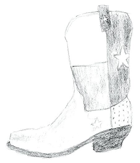 452x529 how to draw cowboy boots with click the cowboy boot with spur - Cowboy Spurs Drawing
