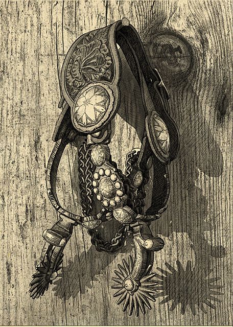 456x640 it's a western thing western art - Cowboy Spurs Drawing