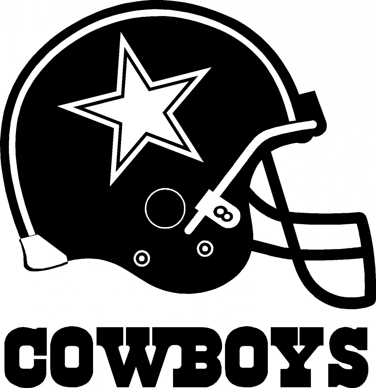 1451x1500 Dallas Cowboys Helmet Vinyl Decal Sticker Tall - Cowboys Helmet Drawing