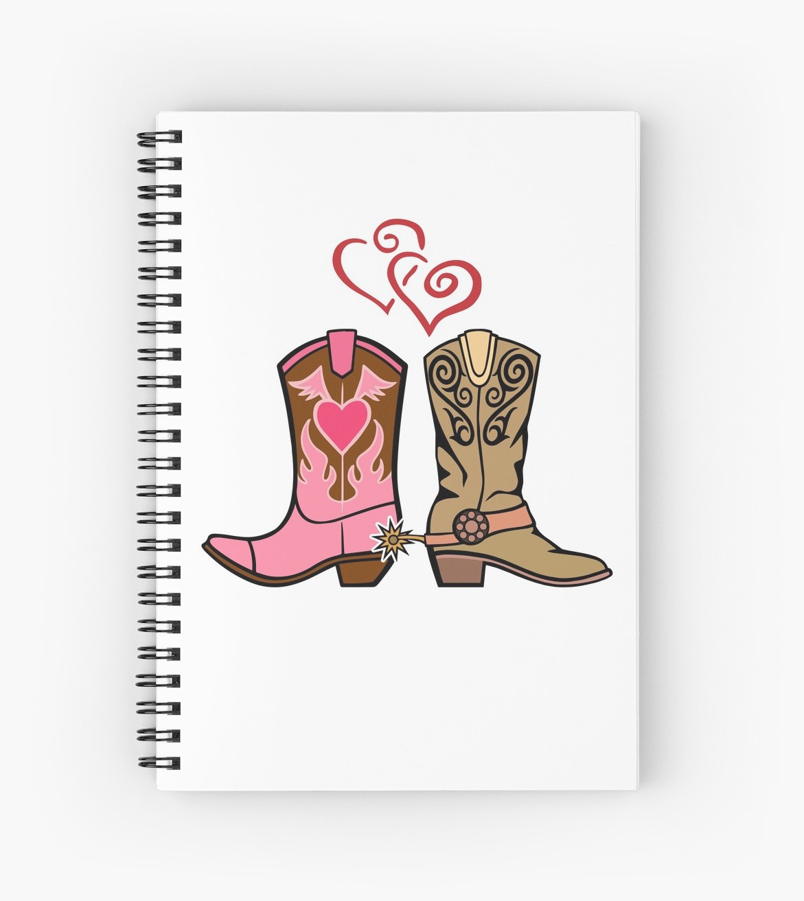 1171x1313 cowboy boots and cowgirl boots illustrated shirt spiral notebooks - Cowgirl Boots Drawing