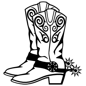 300x300 Drawing Cowboys Cowboy Boot Transparent Png Clipart Free - Cowgirl Boots Drawing