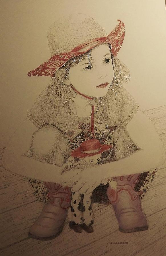583x900 Cowgirl Drawing - Cowgirl Drawing