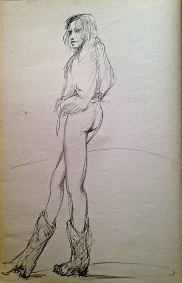 375x581 Cowgirl Drawings For Sale Saatchi Art - Cowgirl Drawing