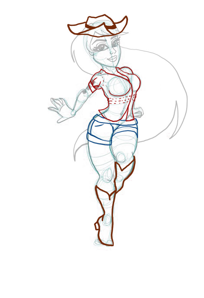 700x1024 How To Draw A Cowgirl - Cowgirl Drawing