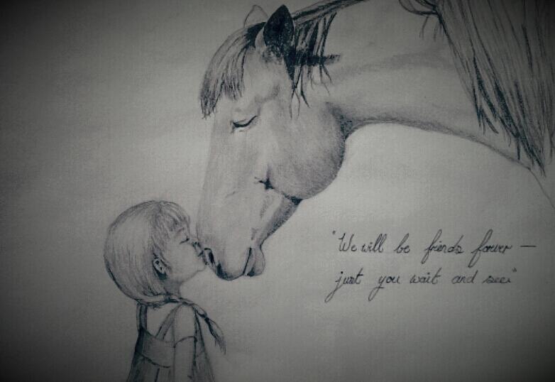 782x538 Just A Girl And Her Horse Drawing - Cowgirl Drawing