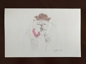 300x225 kitty cat cowgirl drawing set of art cards greeting cards set - Cowgirl Drawing