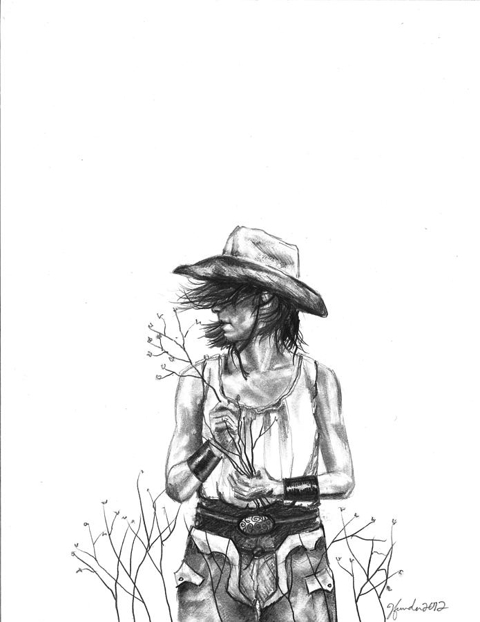695x900 The Iron Cowgirl Drawing - Cowgirl Drawing