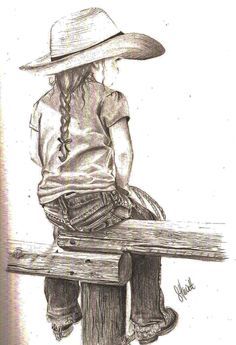 236x345 My Latest Drawing With Little Cowgirls Of My Own, I Have - Cowgirl Drawing