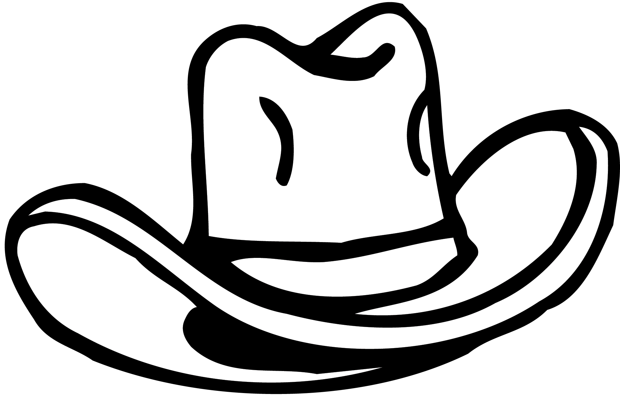 2000x1284 Drawing Cowboy Hat Png - Cowgirl Hat Drawing