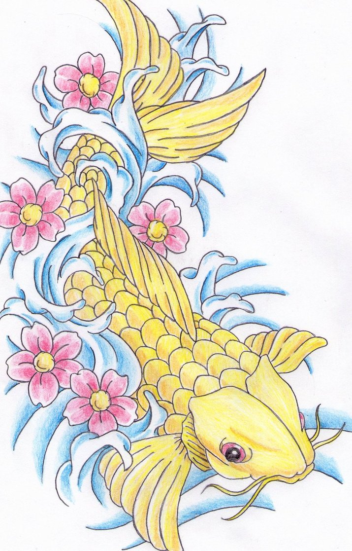715x1117 Koi Fish - Coy Fish Drawing