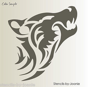 300x296 Stencil Zuni Tribal Wolf Coyote Head Shape Tattoo Southwestern Art - Coyote Head Drawing